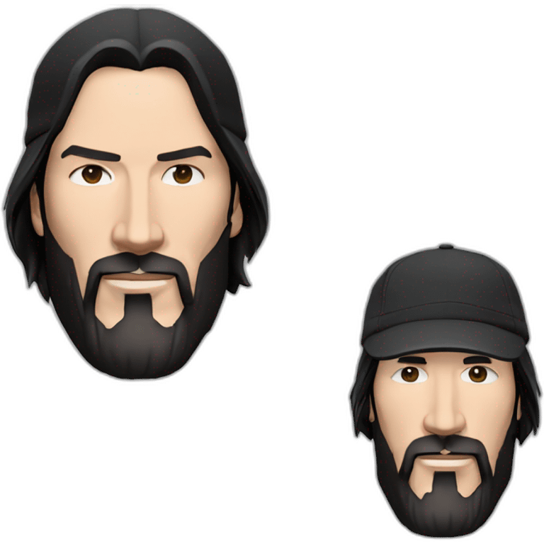 bearded keanu reeves with a black addidas cap emoji