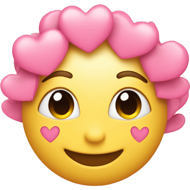 Smiling face with pink hearts emoji