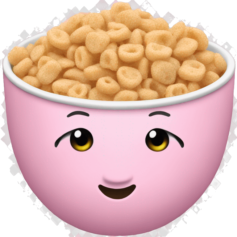 A bowl of light pink cereal  emoji