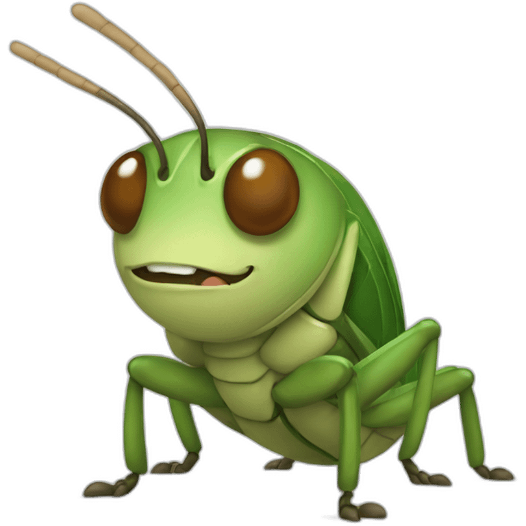 cute Anthropomorphic cricket emoji