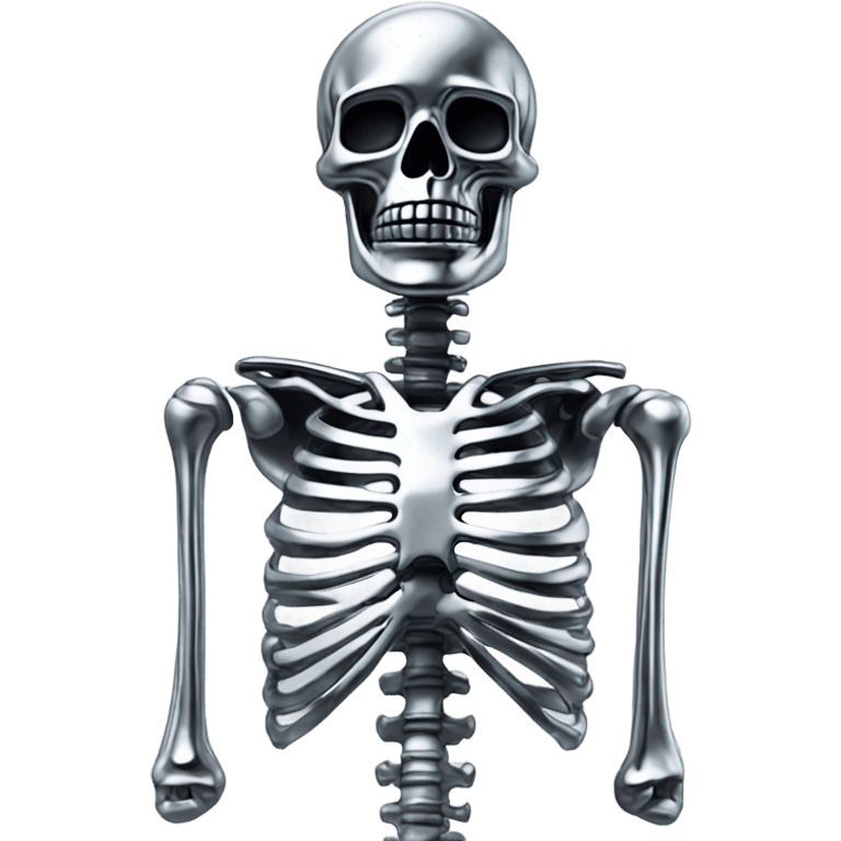 Skeleton made out of chrome emoji