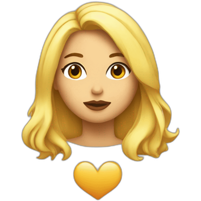 Chica rubia dando besos emoji