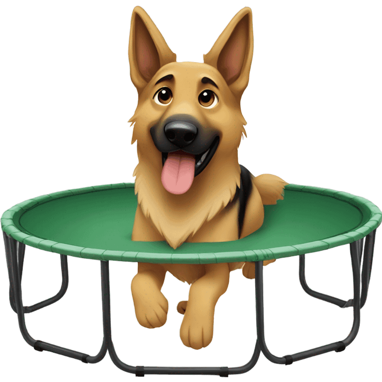 German Shepherd on a trampoline emoji