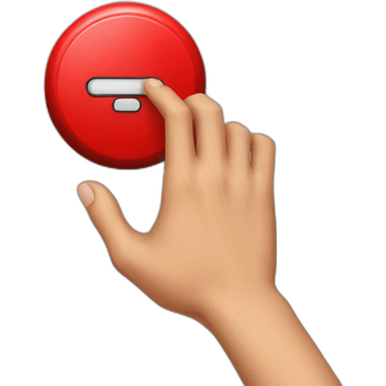 hand pressing a big red buzzer button emoji