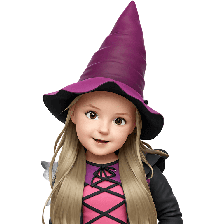 smiling girl in witch hat emoji