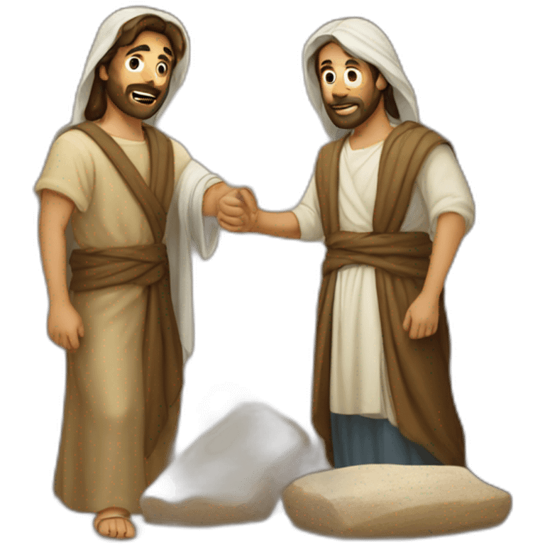 Peter and John at the empty tomb emoji