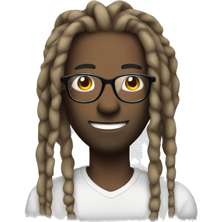 Dreads with glasses emoji