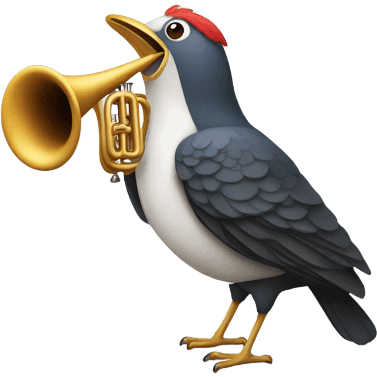 Bird with a trumpet emoji