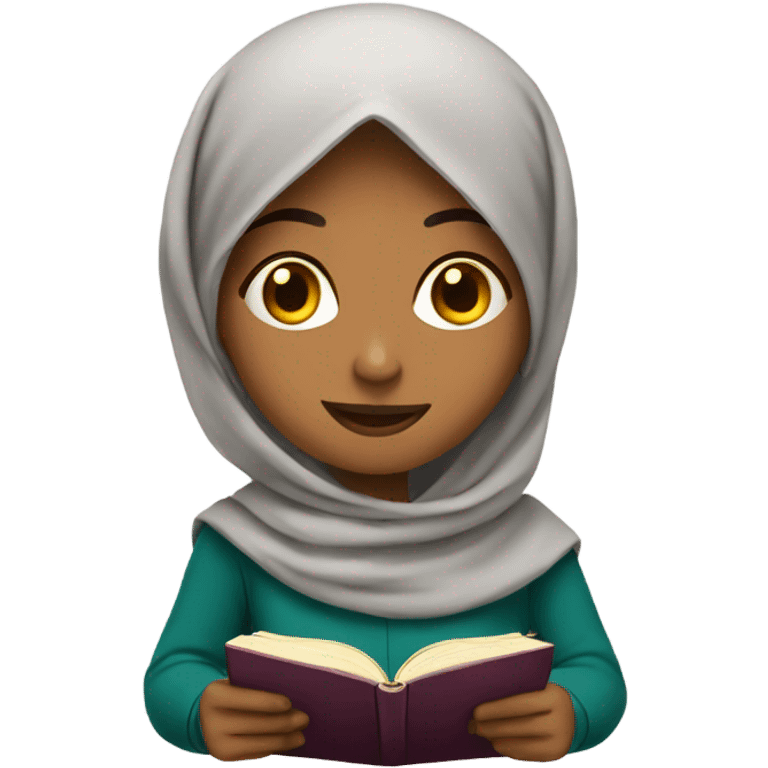 muslim girl reading books emoji