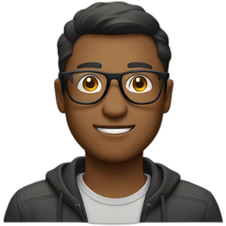 designer with rectangular transparent glasses emoji