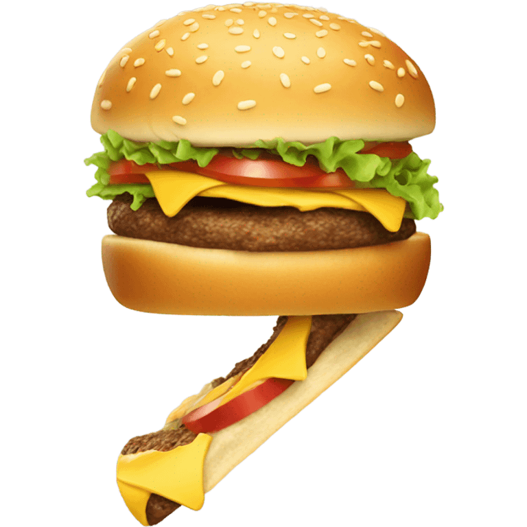 Smiley taking bite out of hamburger  emoji