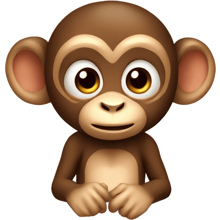 cute monkey with bow emoji