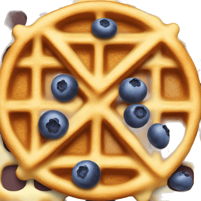 A fluffy waffle with blueberries in it ￼ emoji