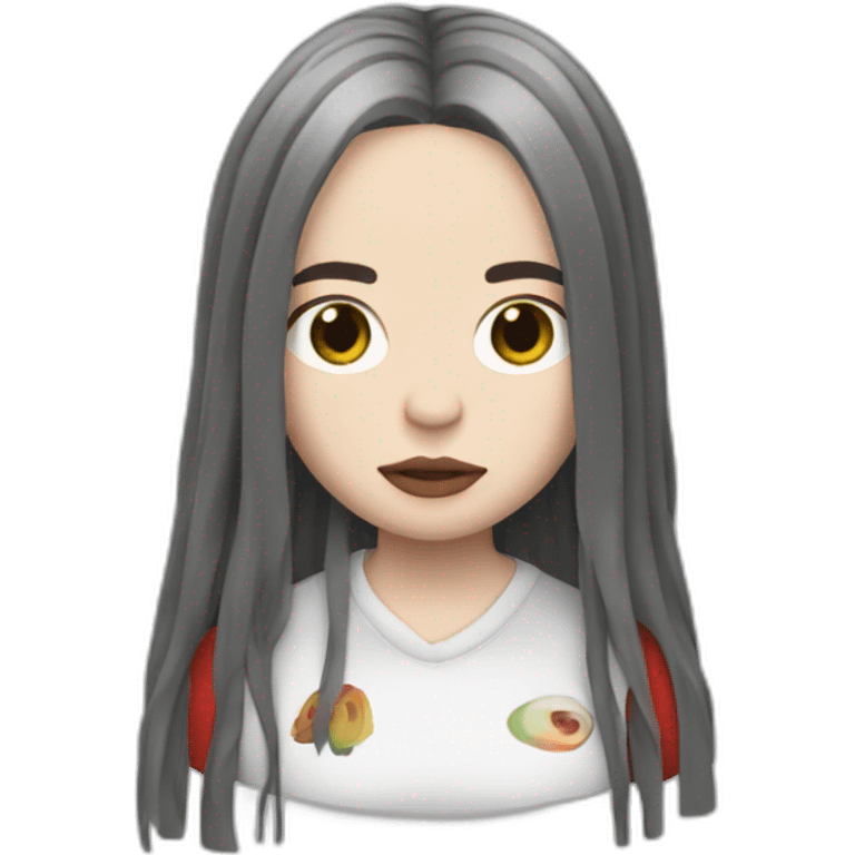 billie eilish with red roots emoji