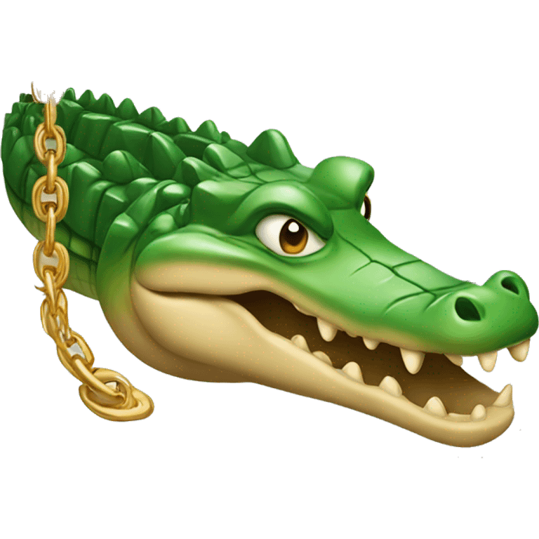 A crocodile with a gold chain emoji