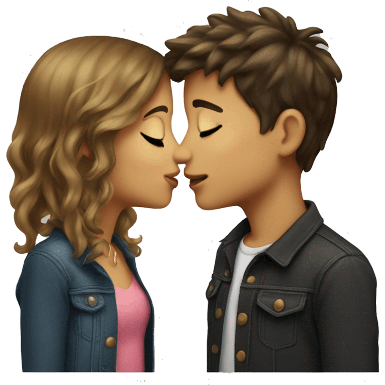 Boy girl kiss emoji