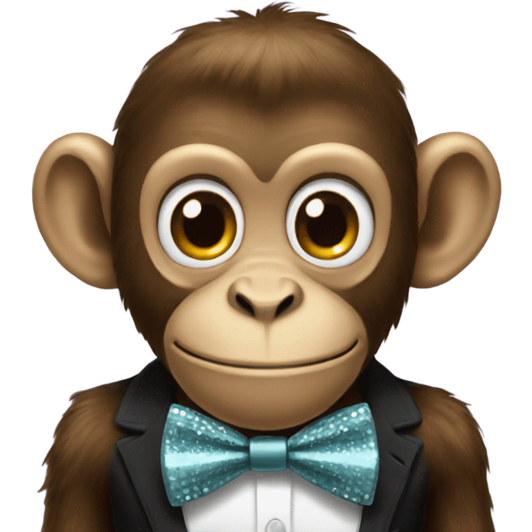 Monkey with diamond teeth and a bow tie emoji