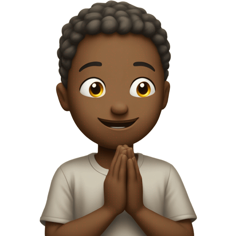 A smiley with hands clasped in prayer, looking up at the marketplace logo, symbolizing hope for good sales. emoji