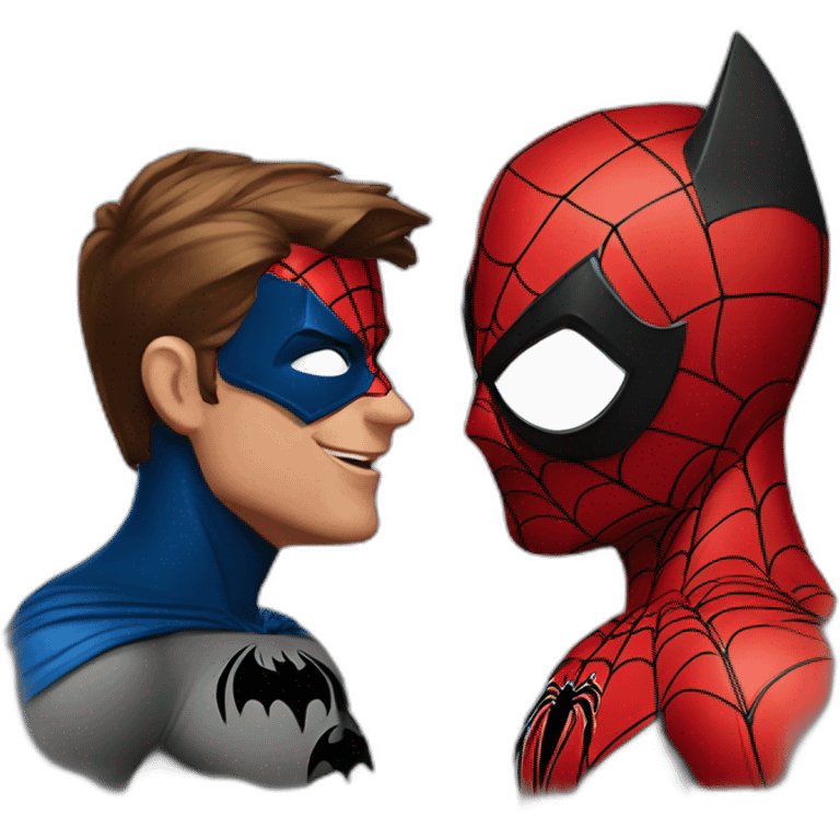 Spider-man and Batman conversation emoji