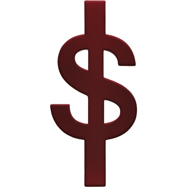 Dollar sign coloured in dark red emoji