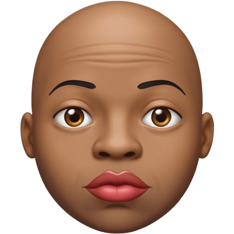 A bald man with a very very very big lips emoji