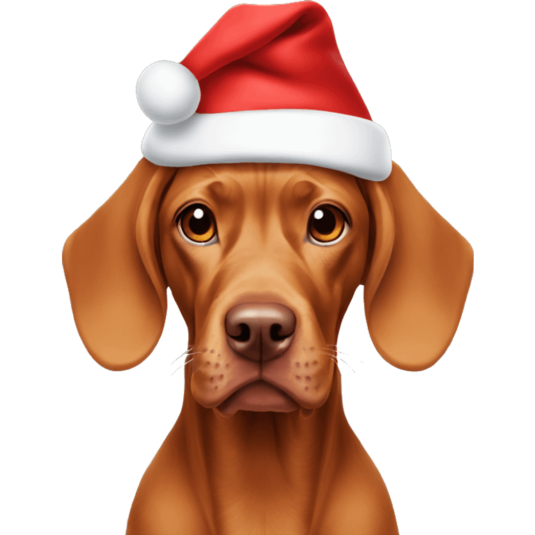 Vizsla in Santa hat emoji