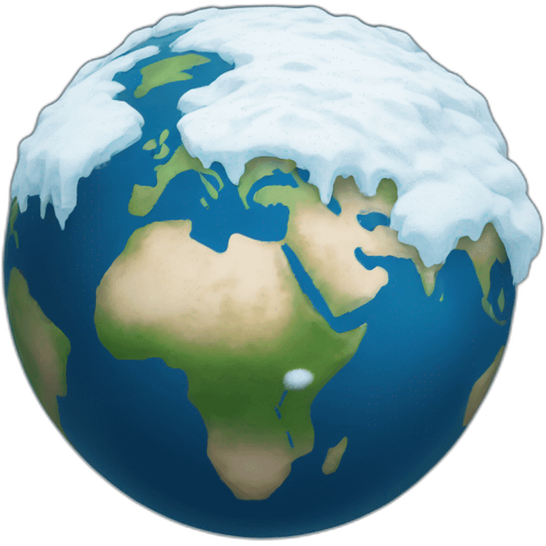 earth covered with snow emoji