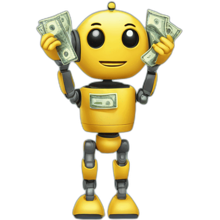 ROBOT WITH MONEY IN HIS HANDS emoji