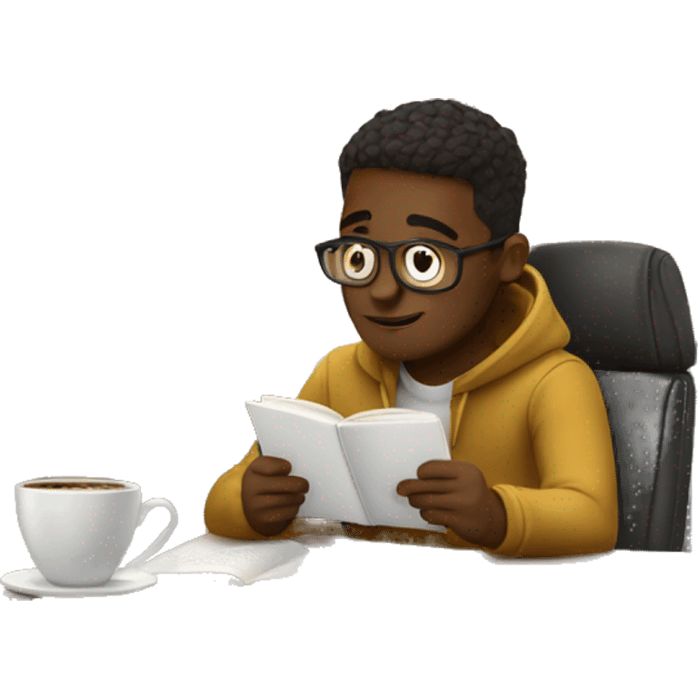 someone studying in a coffee shop emoji