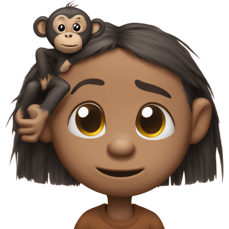 Monkey picking bugs out of pigpen’s hair from Charlie Brown emoji