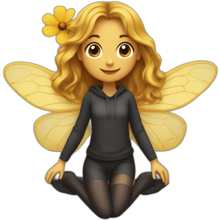 Une fille sur une abeille emoji