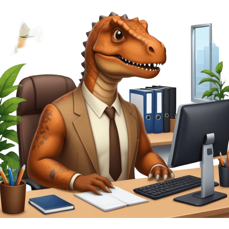 old dinosaurs working in an office emoji