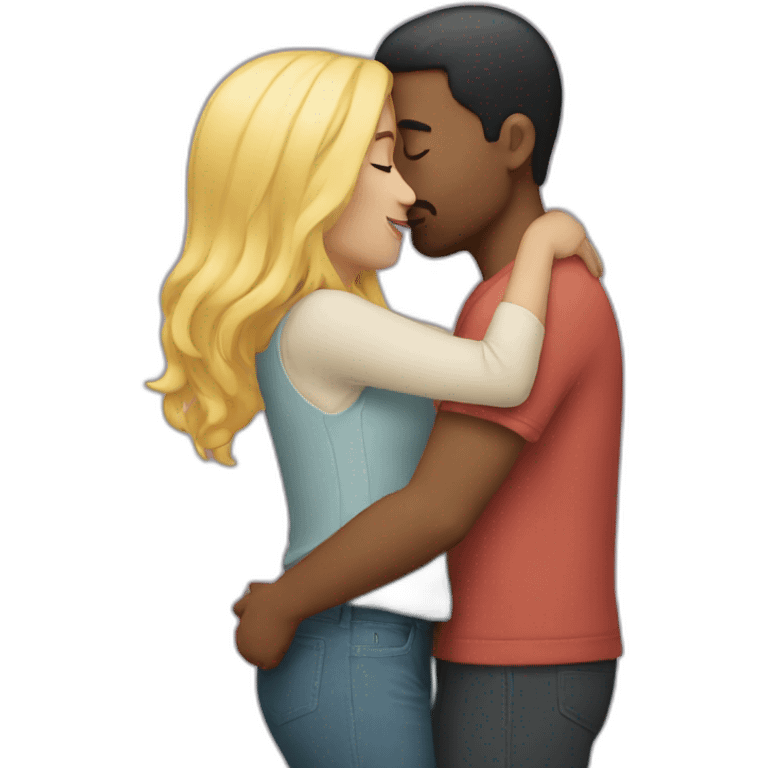 couple kissing hug emoji