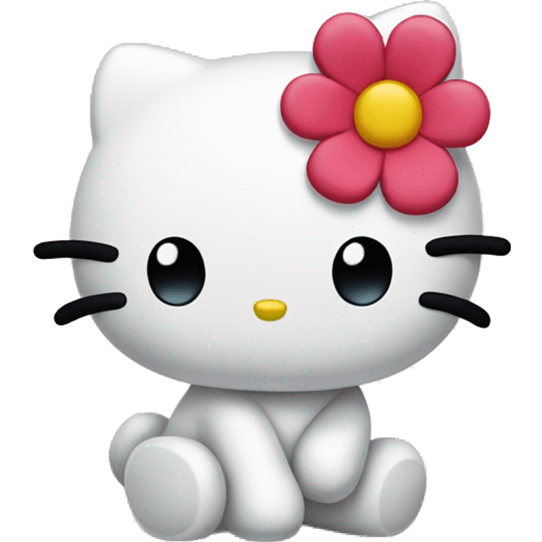 Hello kitty with a flower emoji