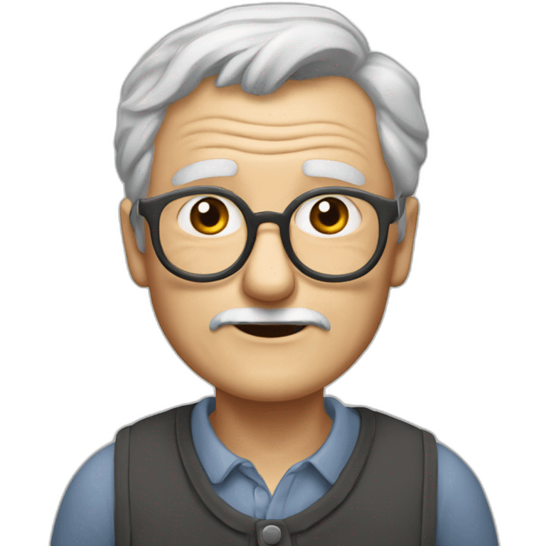 Old white man, in his 80s, gray hair, Raimonds Pauls emoji