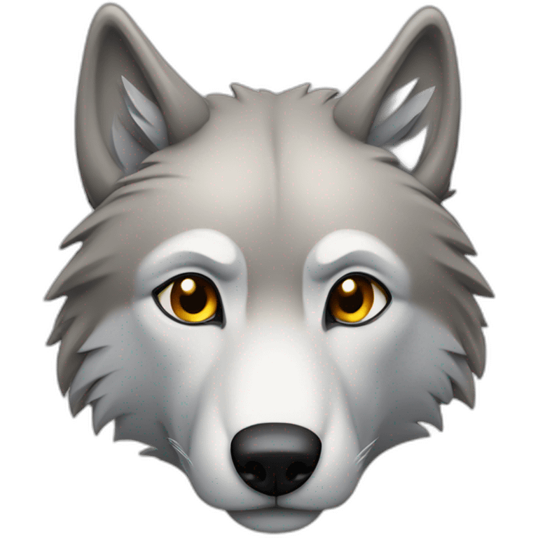 Tete de loup qui regarde a droite emoji