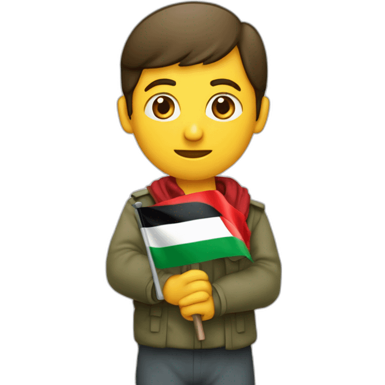 une personne avec le drapeau de la palestine dans les mains emoji