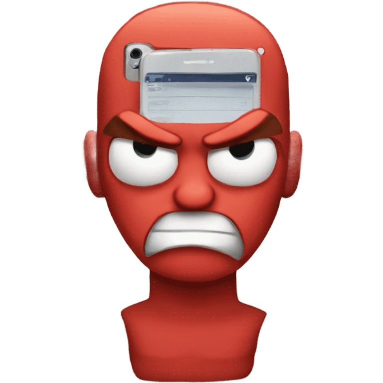 Red smartphone angry emoji