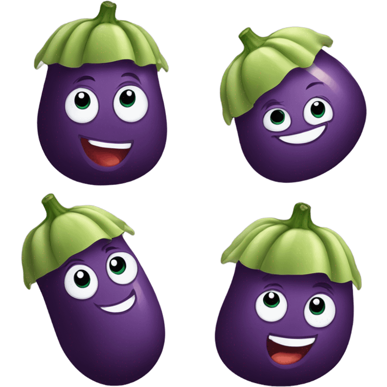 Eggplant eating pickles  emoji