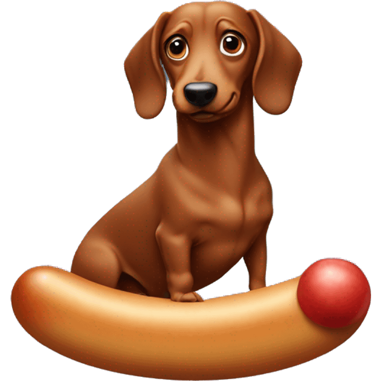 Sausage dog with Pluto emoji