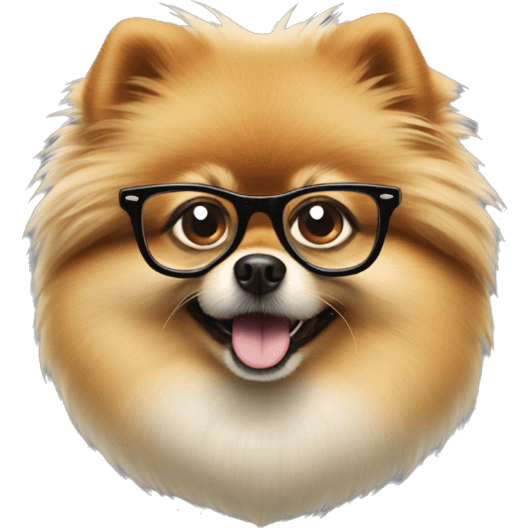 angry pomeranian in glasses emoji