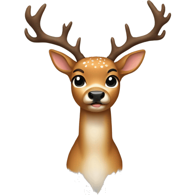 Sweaty deer with white bow emoji