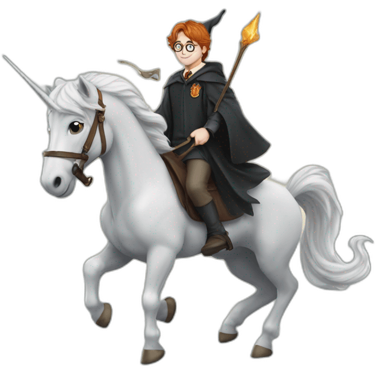 Harry Potter sur une licorne emoji