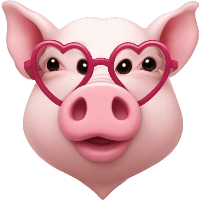 Cerdito con lentes de corazón emoji