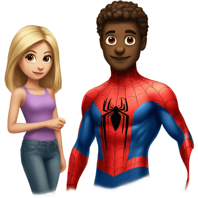 Spiderman and girl  emoji