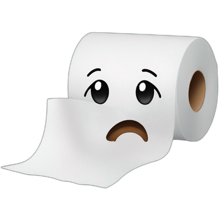 Toilet paper crying with text 'woah' emoji