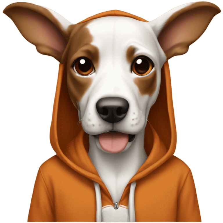 Dog wearing Texas Longhorn hoodie  emoji