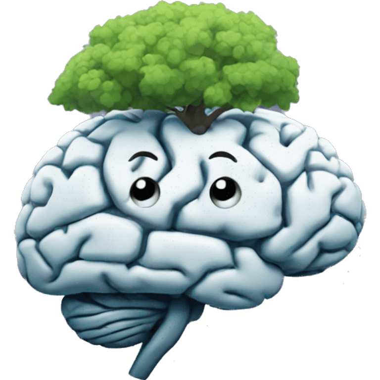 brain thinking about nature emoji