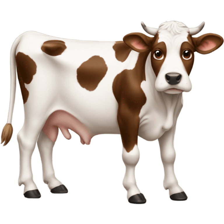 Cow with dog feet emoji