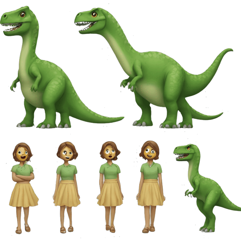 Dinosaure with skirt emoji